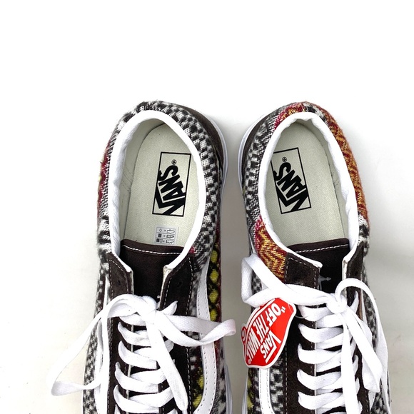 VANS Old Skool Fair Isle Low Brown Multi Women Canvas Suede Sneakers VN0A5JMIBF0 - Picture 4 of 10